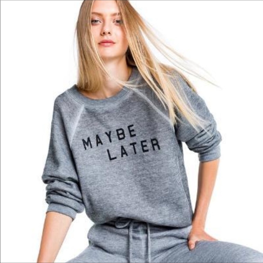 Wildfox Maybe Later Maybe Never Sweatshirt Small
